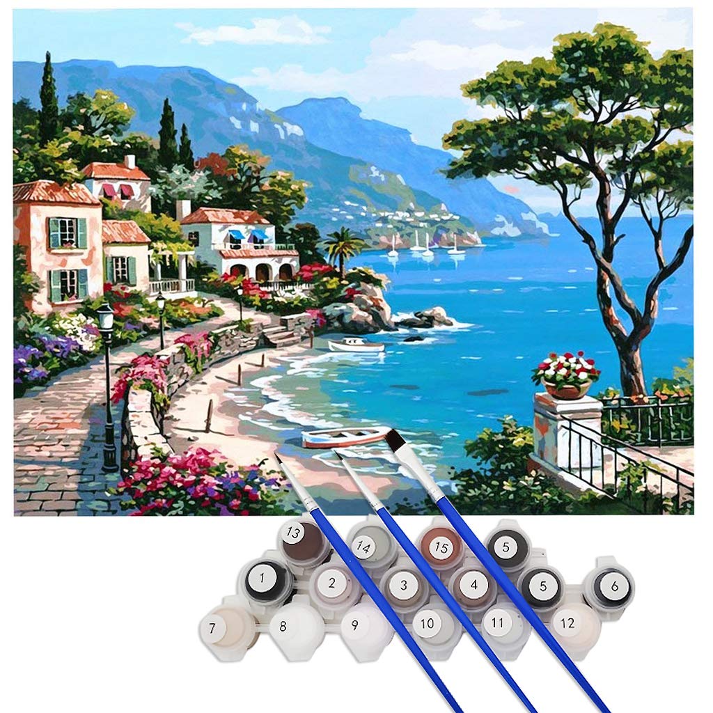 HASTHIP Paint by Numbers Kits, DIY Oil Painting, Canvas Paint by Numbers for Kits and Adults Kids Drawing Learning Class Craft Decor Home - 16 * 20 inch HASTHIP Paint by Numbers Kits, DIY Oil Painting, Canvas Paint by Numbers for Kits and Adults Kids Drawing Learning Class Craft Decor Home - 16 * 20 inch